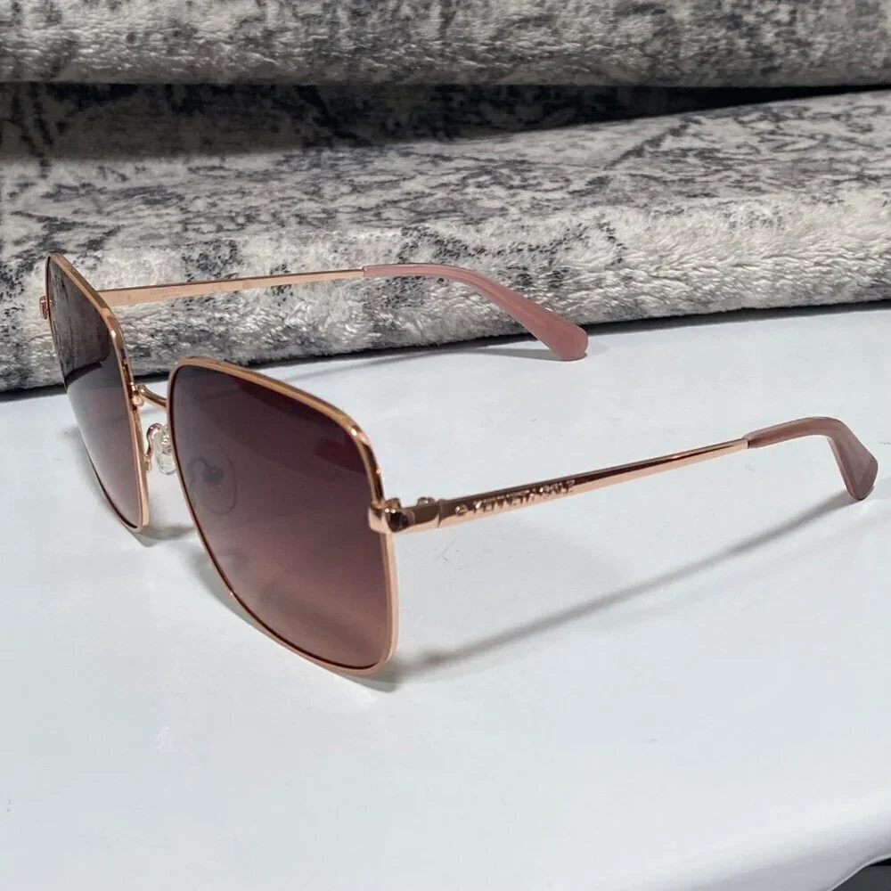 NEW Kenneth Cole Boho Gradient Square Lens Sunglasses in Rose Gold